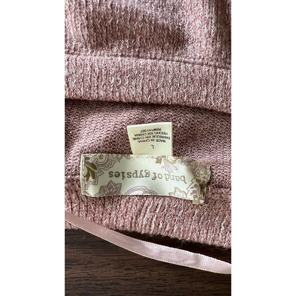 Band of Gypsies Womens Corinna Knit Crew Neck Pullover Sweater Pink/rose L - Picture 9 of 11